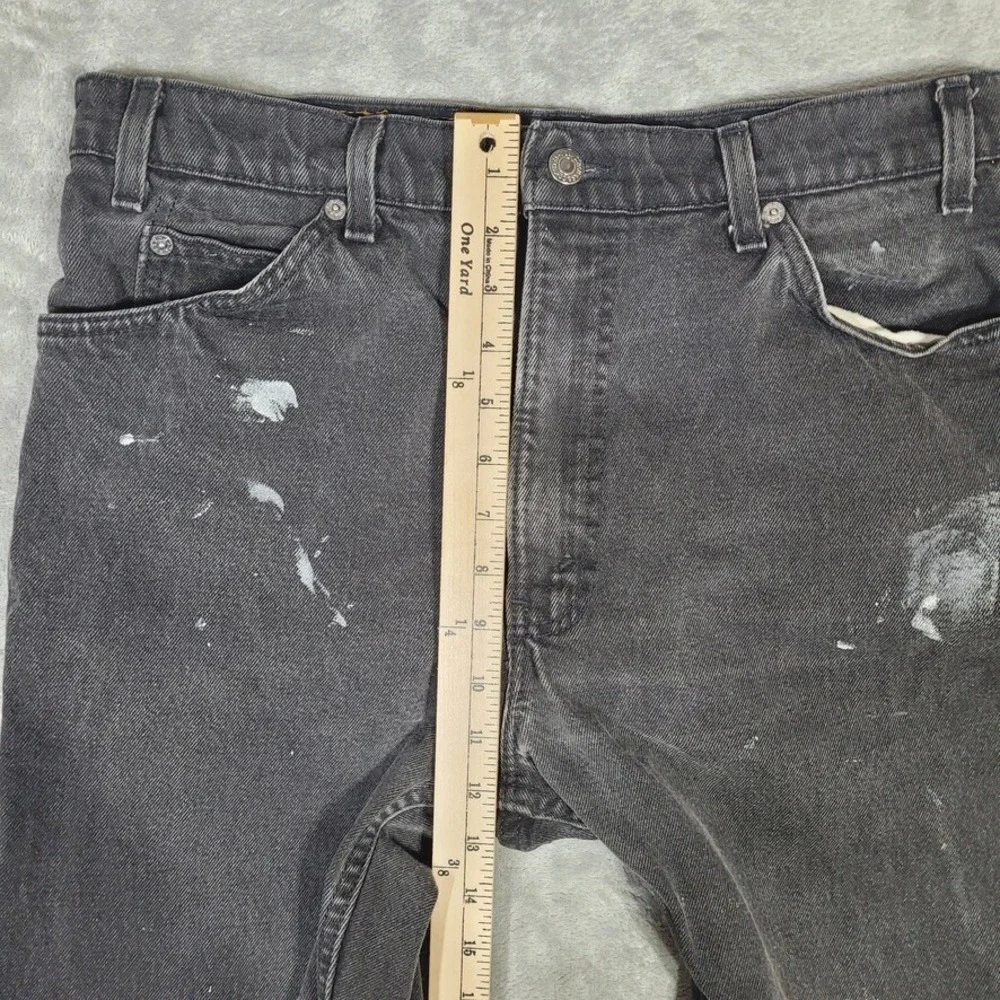 Vtg 90s Levi's 550 Jeans Black Orange Tab Jeans Denim Mens 36x30 (Fits 34x30)